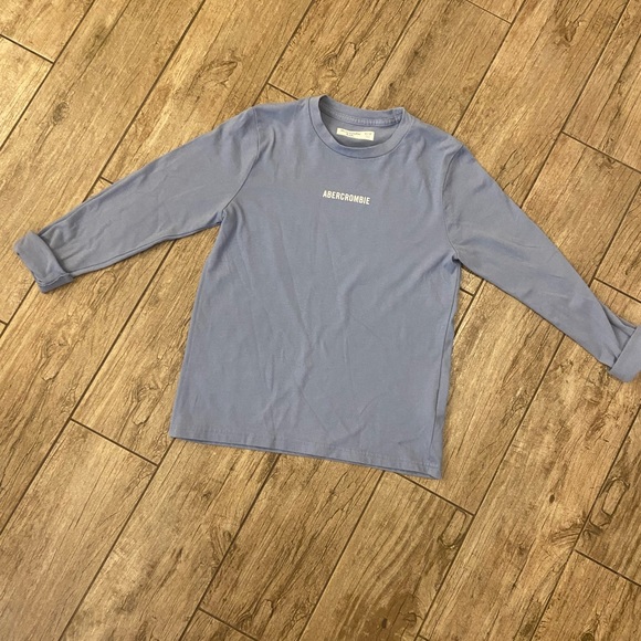 Abercrombie Navy Blue Logo Hoodie & Lt Blue Abercrombie Long Sleeve Tee BUNDLE - Picture 3 of 11